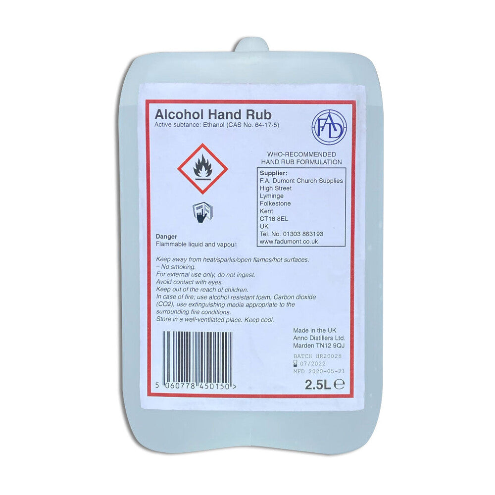 2.5ltr 80% Alcohol Hand Rub Sanitiser