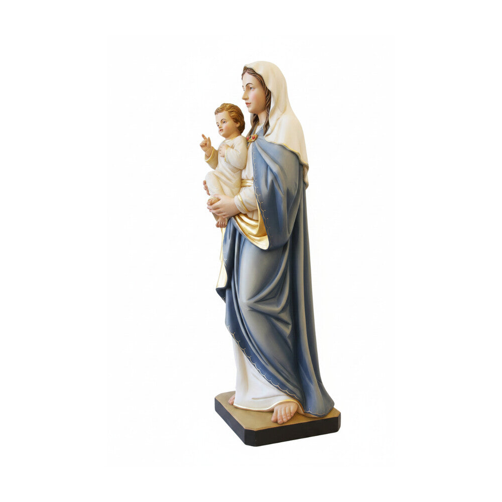 Statue Madonna with the Child Jesus in Artistic Fiber for Val Gardena