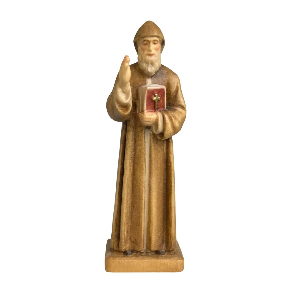 St. Charbel Makhlouf Statue in Hand-Carved Wood Val Gardena