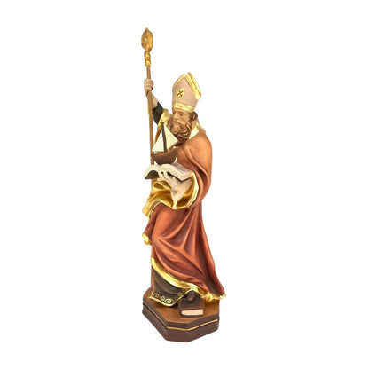 Statue of Saint Anselm Bishop with Crozier and Boat – Dolfi Hand-Carved and Painted