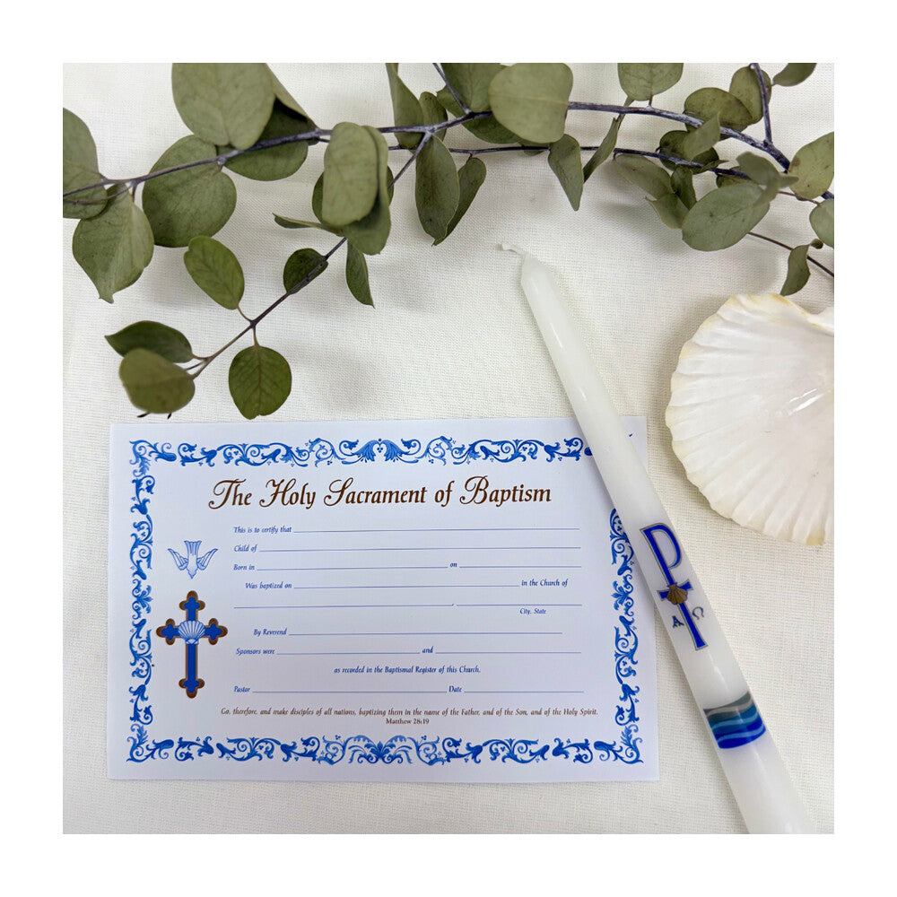 Baptism Chi Rho Candle - Taper
