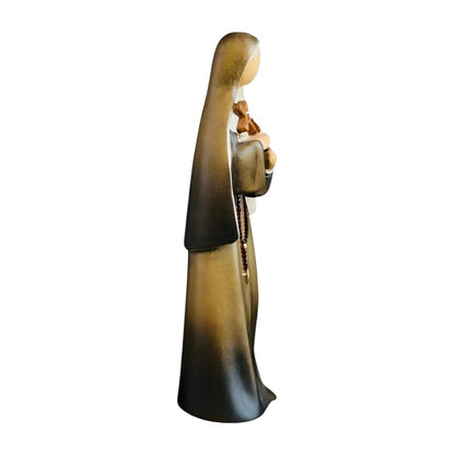 Saint Rita of Cascia Wooden Statue Carved | Modern Design Val Gardena