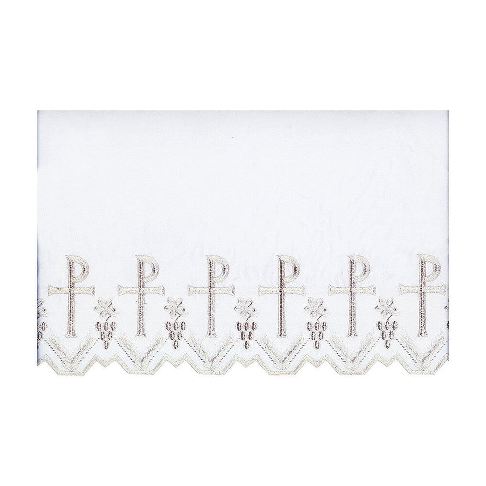 White or Gold Silk Embroidered Altar Cloth - Design BV8092