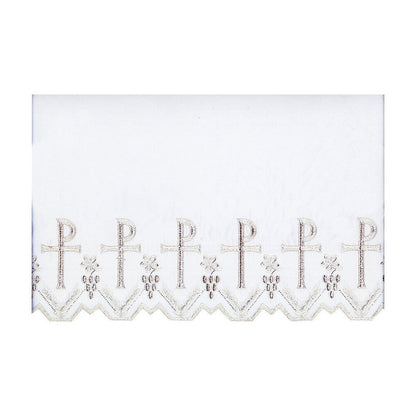 White or Gold Silk Embroidered Altar Cloth - Design BV8092