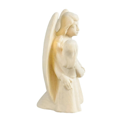 Guardian Angel Sculpture with Girl in Val Gardena Maple Wood