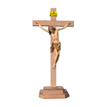 Corpus Christi with Cross and Wooden Base, Handcrafted in Val Gardena