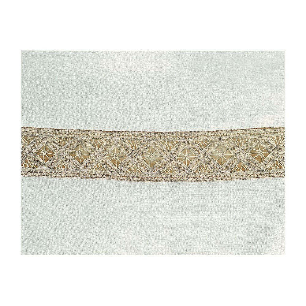 Entredeur Rombi Ivory Alb with Diamond-Shaped Embroidered Detail
