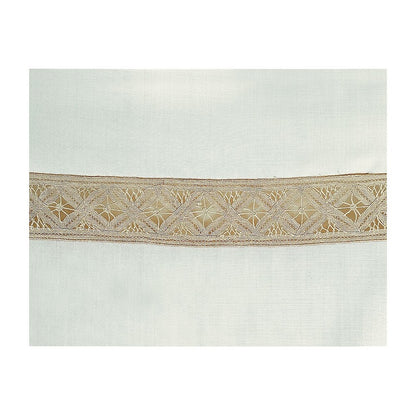 Entredeur Rombi Ivory Alb with Diamond-Shaped Embroidered Detail
