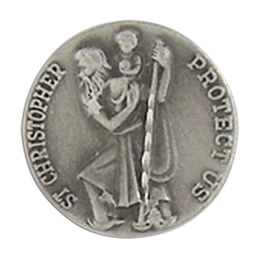 St Christopher Pewter Lapel Pin