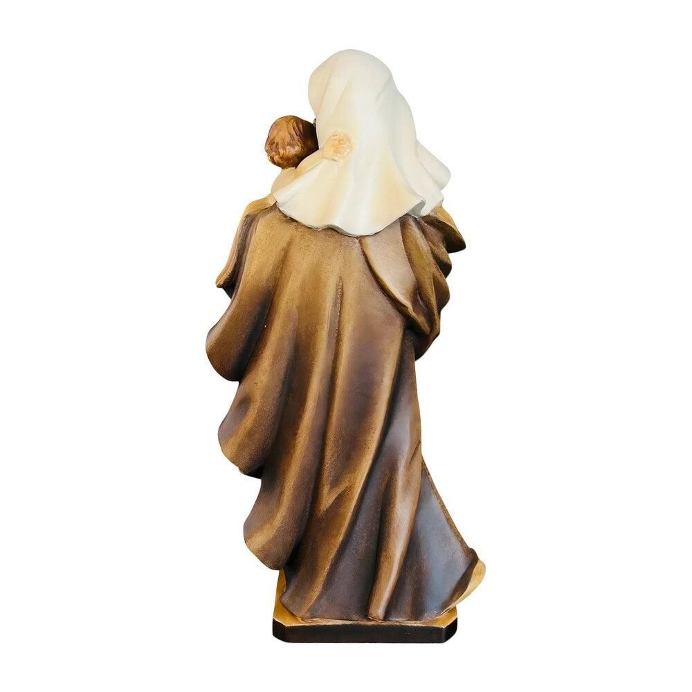 Our Lady of the Heart with Child statue in carved wood from Val Gardena