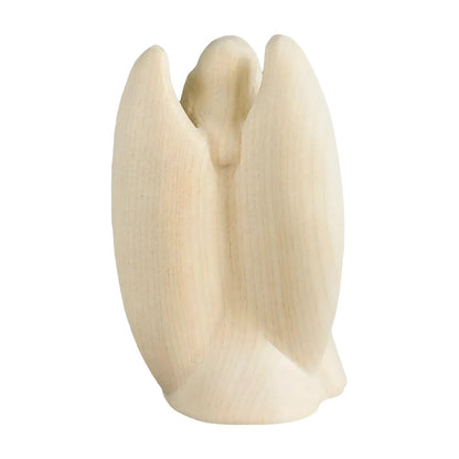 Guardian Angel Sculpture with Girl in Val Gardena Maple Wood