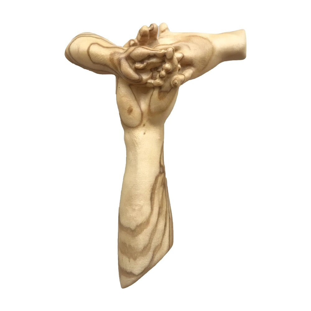 Handcrafted Wooden Sculpture Intertwined Hands - Symbol of Peace and Unity