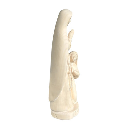 Statue of Our Lady of Lourdes with Saint Bernadette in Wood, Val Gardena