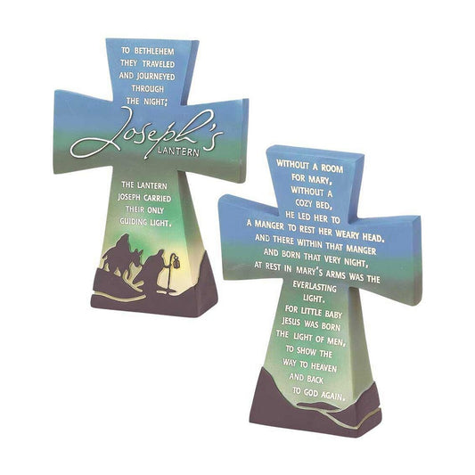 Joseph's Lantern Tabletop Cross 5" High