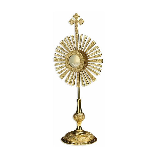 30" Gold Plated Budded Cross Monstrance