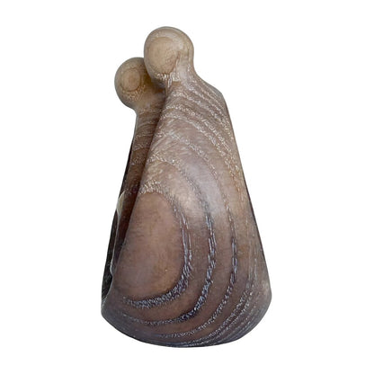 Modern Stylized Nativity Scene in Maple Wood – Family Embrace Sculpture