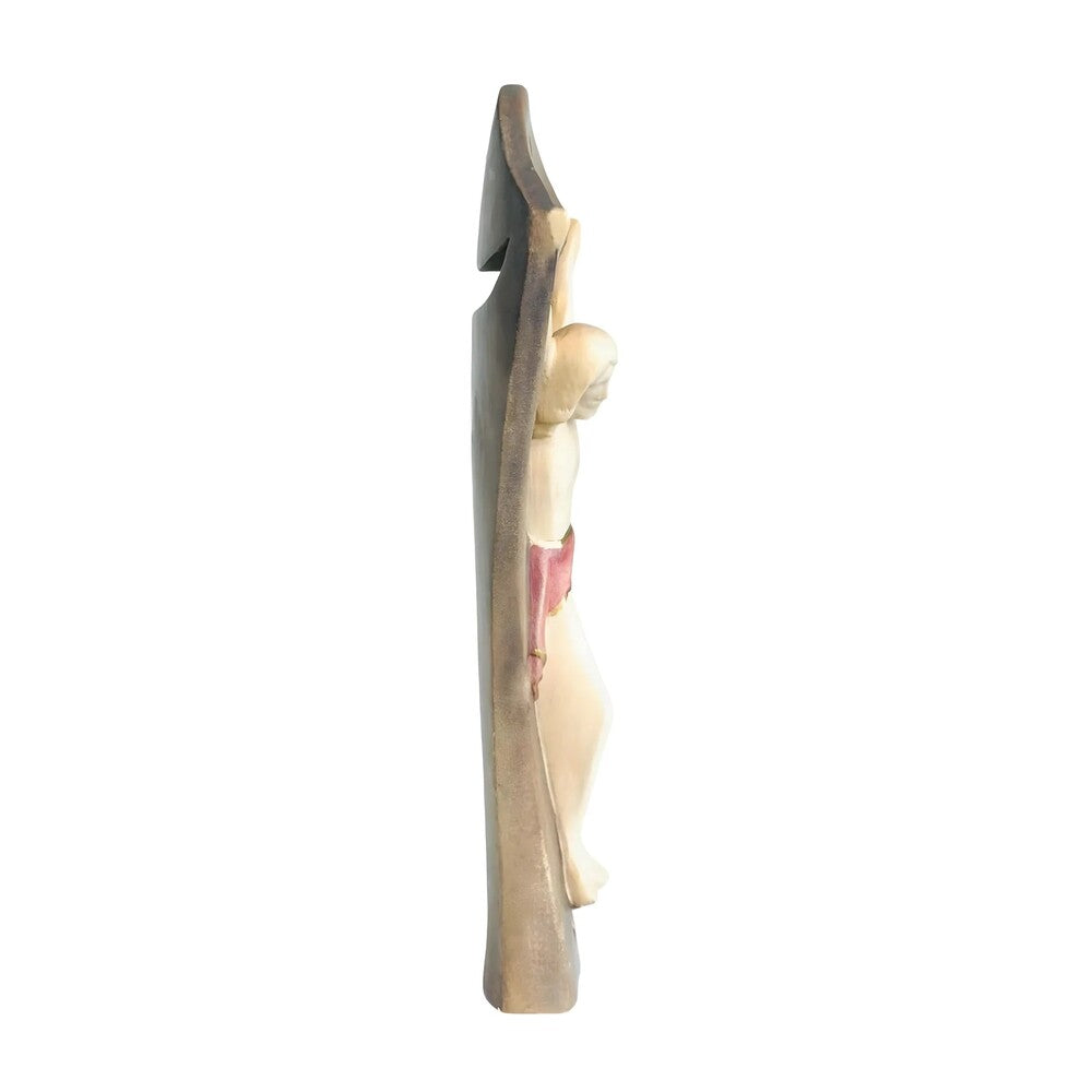 Stylized Modern Wooden Crucifix | Sacred Art Val Gardena