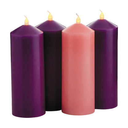 Flameless LED Advent Pillar Candle Set