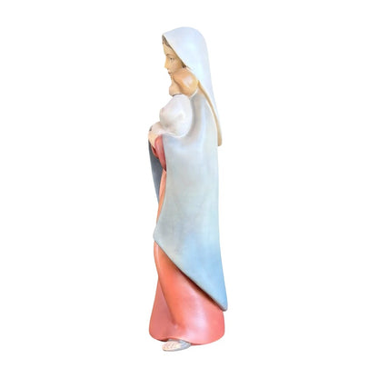 Modern Madonna and Child Sculpture in Maple and Lime wood Val Gardena