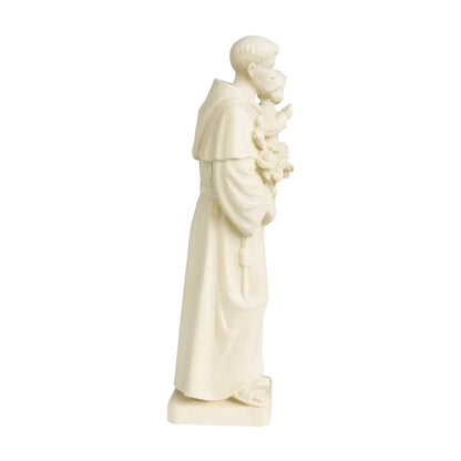 Wooden Statue of Saint Anthony of Padua with Child | Handcrafted Sculpture Val Gardena