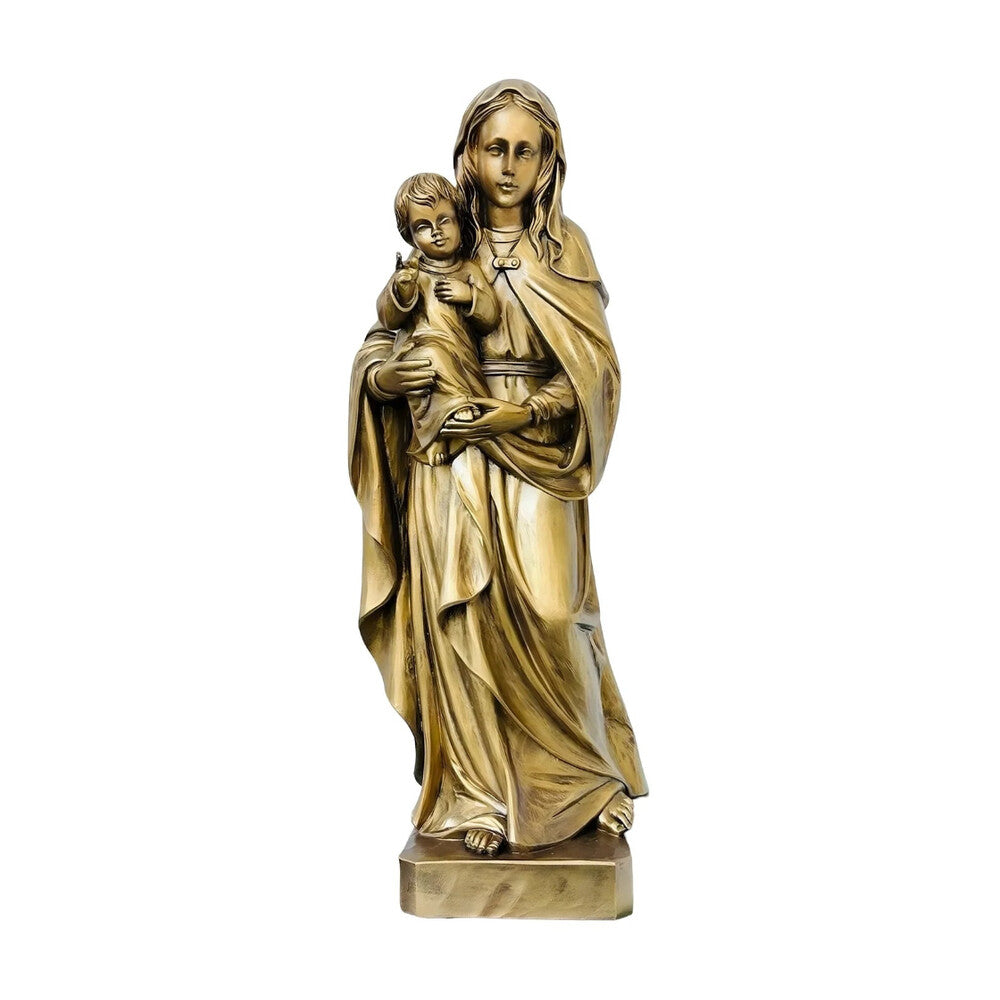 Statue Madonna with the Child Jesus in Artistic Fiber for Val Gardena
