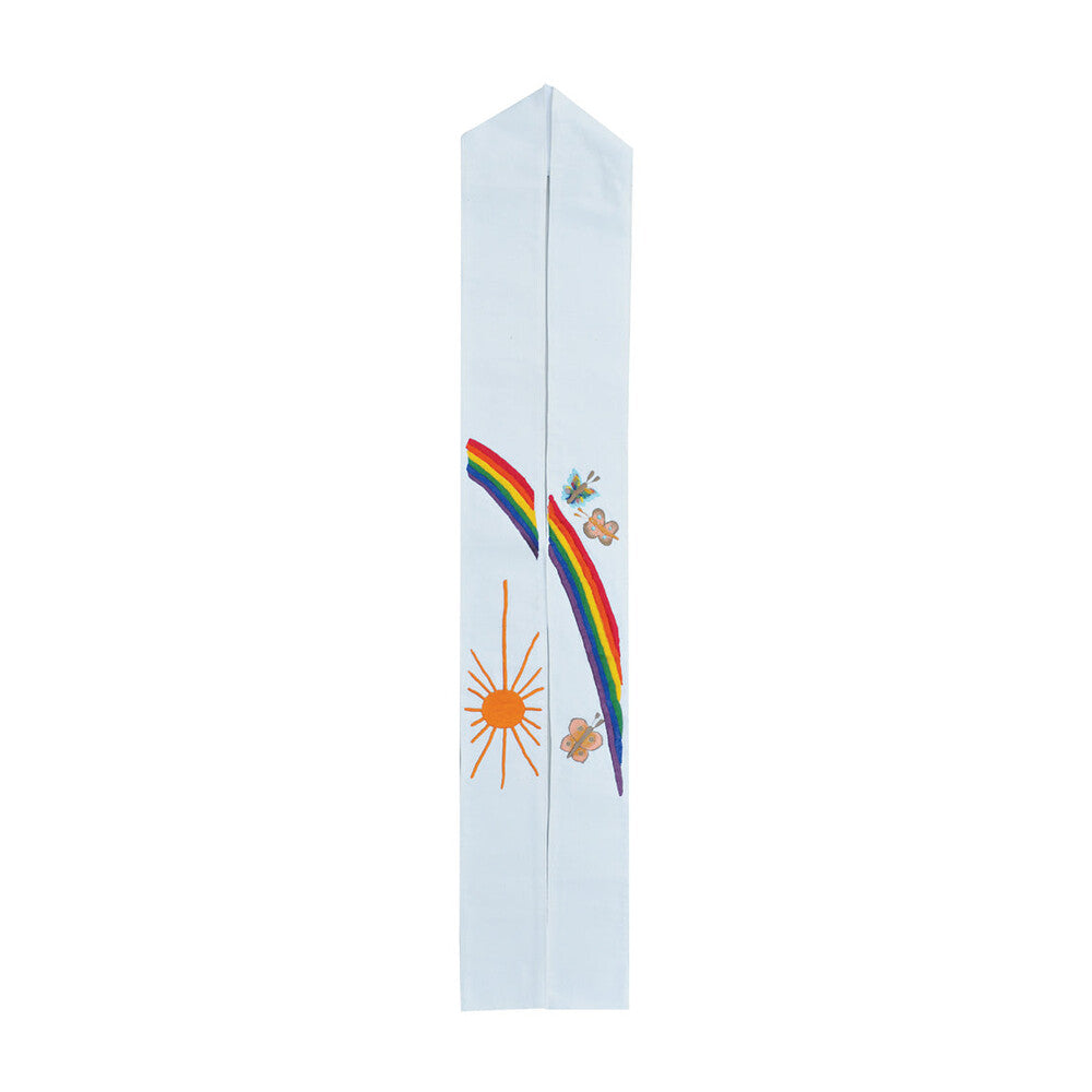 Fair Trade Rainbow, Sun & Butterfly Overlay Stole