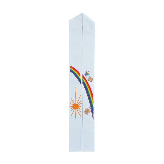 Fair Trade Rainbow, Sun & Butterfly Overlay Stole