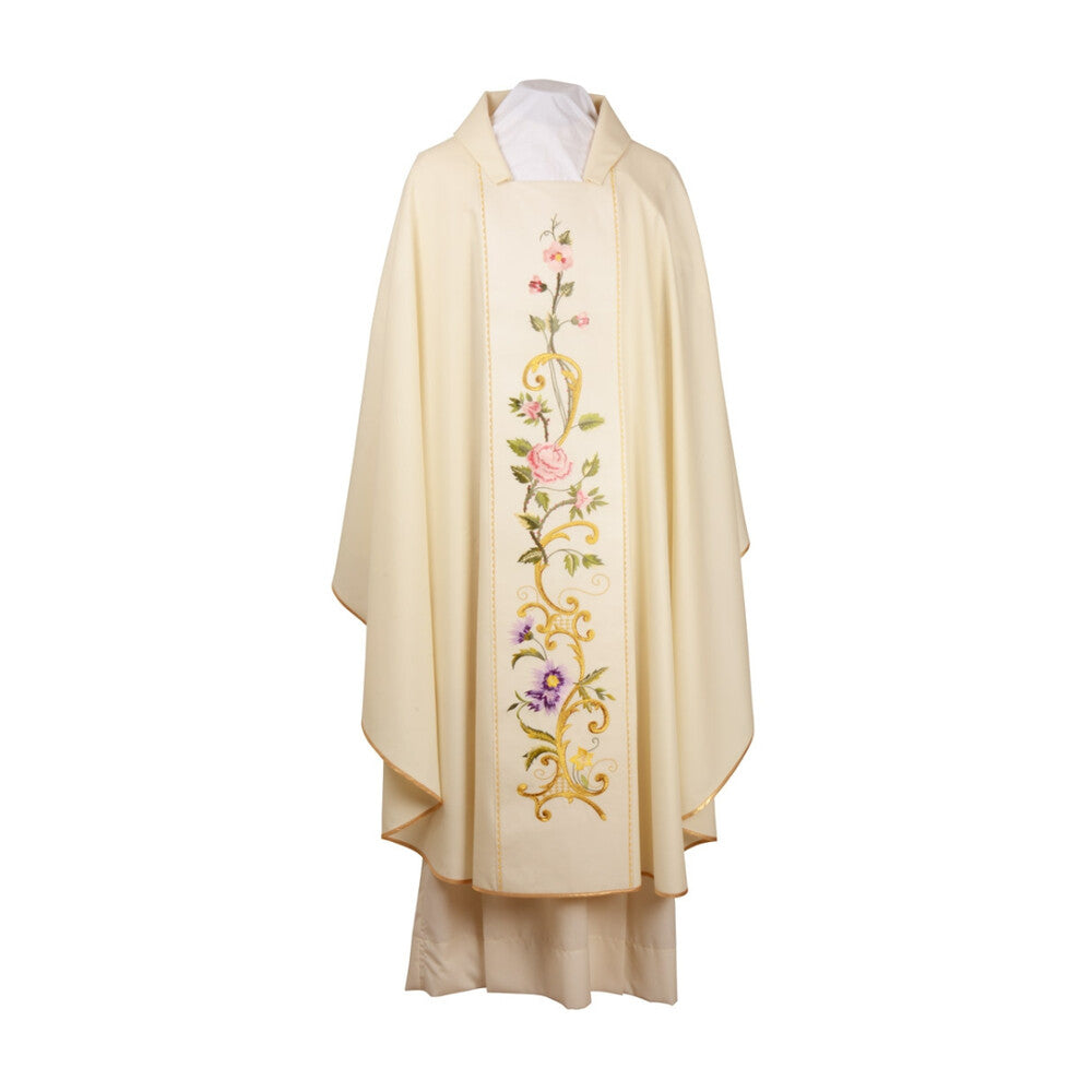 Pure Wool 'Seventh Century' Embroidered Chasuble - Available in 3 Liturgical Colours
