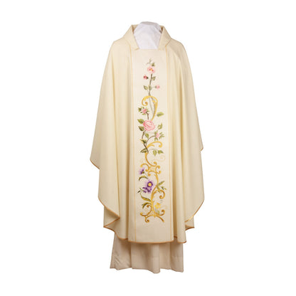 Pure Wool 'Seventh Century' Embroidered Chasuble - Available in 3 Liturgical Colours