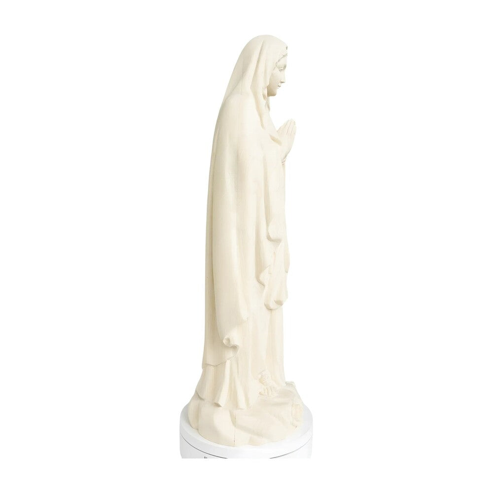Hand-Carved Wooden Statue of Our Lady of Lourdes in Val Gardena
