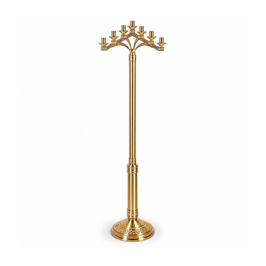 72” High Cast Textured Bronze Candlestick