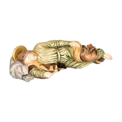 Sleeping St. Joseph Sculpture in Val Gardena Wood Dolfi
