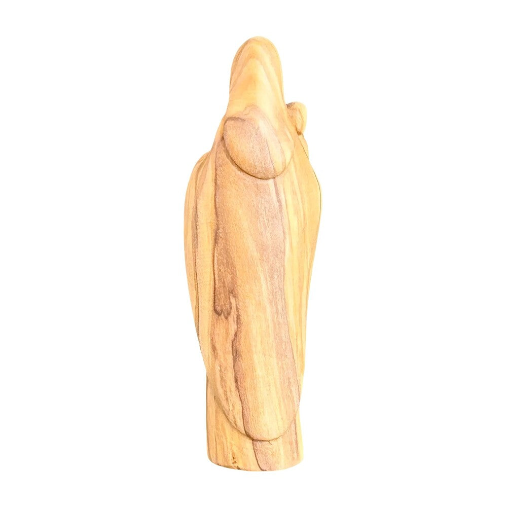 Modern Madonna with Child, Val Gardena Artisanal Wood Sculpture
