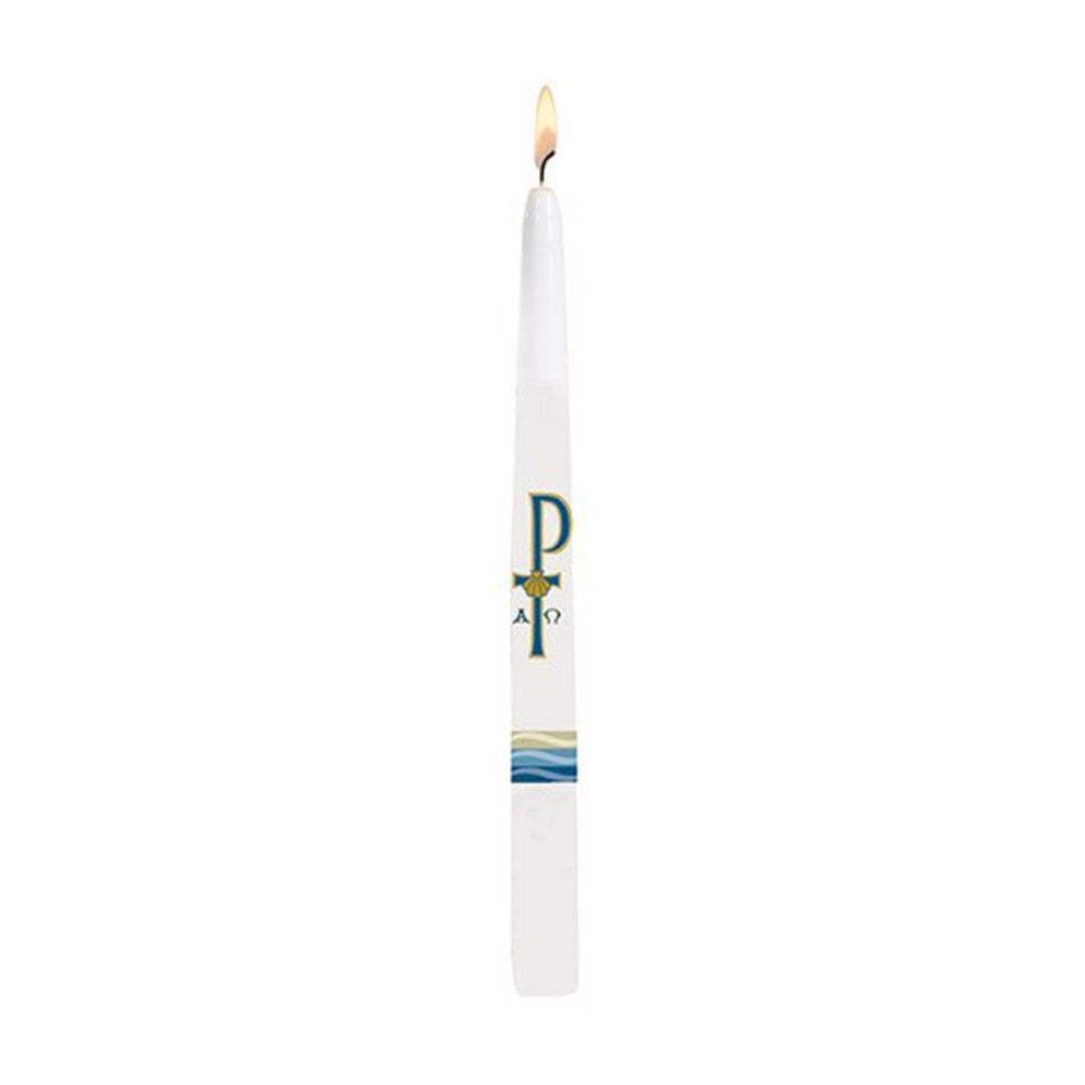Baptism Chi Rho Candle - Taper