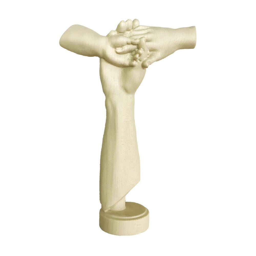 Symbol of Peace and Brotherhood: United Hands Sculpture in Maple Wood
