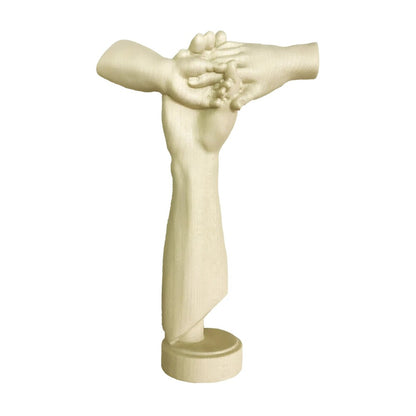 Symbol of Peace and Brotherhood: United Hands Sculpture in Maple Wood