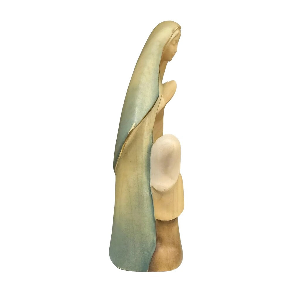 Our Lady of Lourdes Statue in Hand-Carved Wood Val Gardena