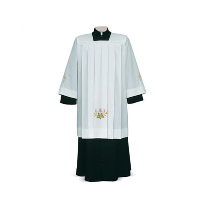 Vine and Wheat White Cotta with Eucharistic Embroidery