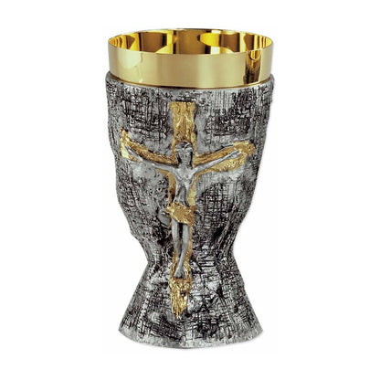 6 1/2" High Crucifix Brass Chalice