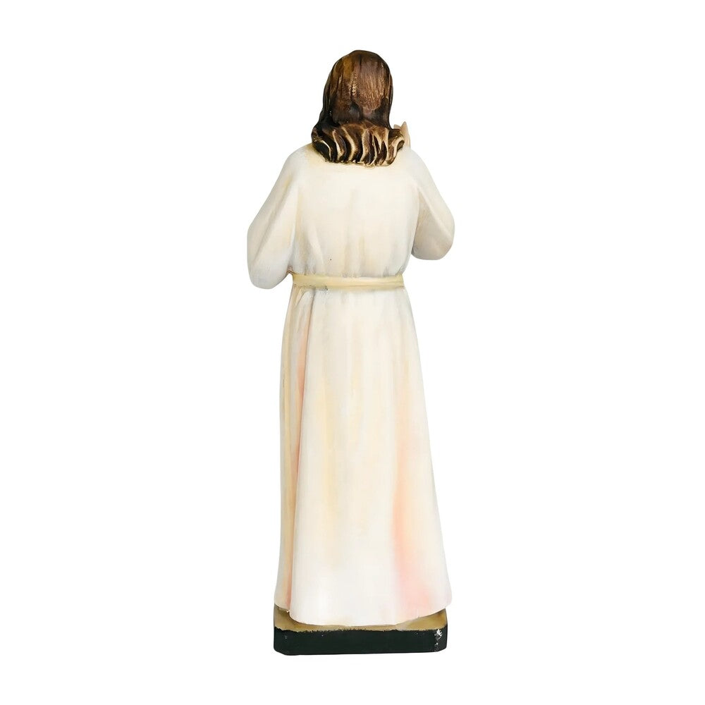 Sacred Heart of Jesus Sculpture in Val Gardena Wood, Hand-Painted