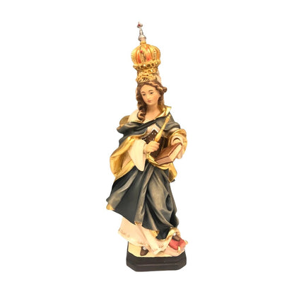 Saint Cunigunde Hand-Painted Wood Statue | Val Gardena Sculpture