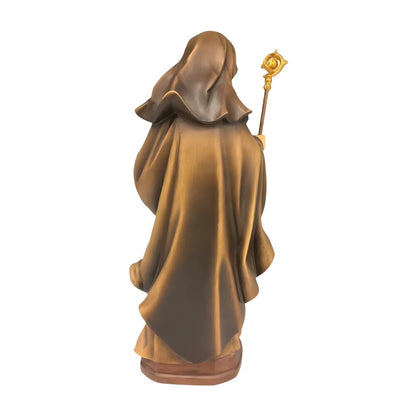 Saint Walburga Hand Carved Oil Painted Wood Statue Val Gardena