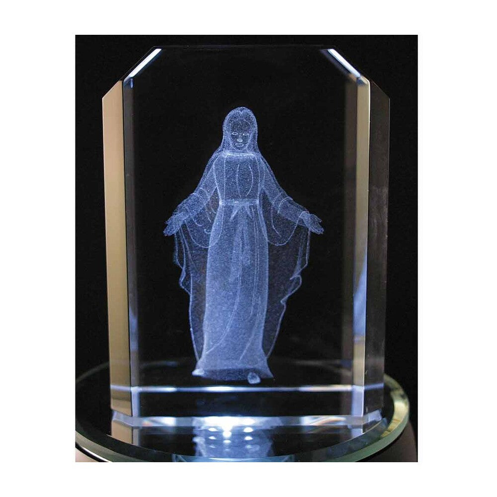 Laser Engraved Crystal Our Lady of Grace
