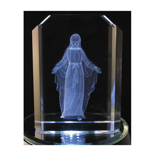 Laser Engraved Crystal Our Lady of Grace