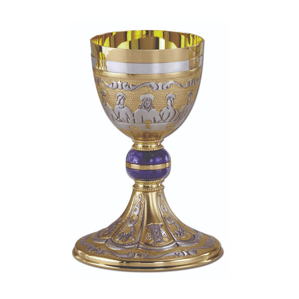 7" Hand Chiselled Chalice Featuring the Twelve Apostles