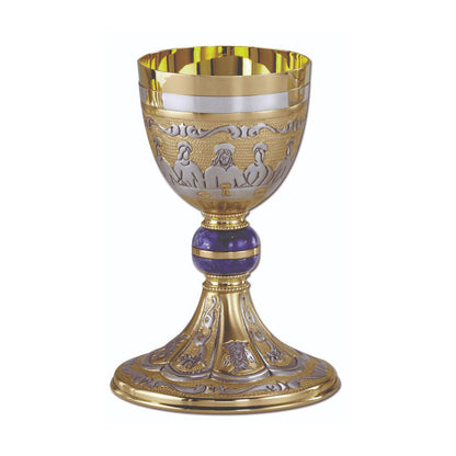 7" Hand Chiselled Chalice Featuring the Twelve Apostles