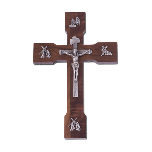 10" Walnut Passion of the Christ Crucifix