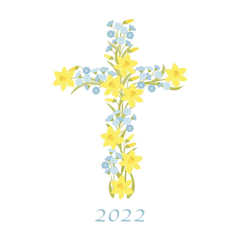 9 Day Sanctuary Light with Daffodil Cross Easter Transfer