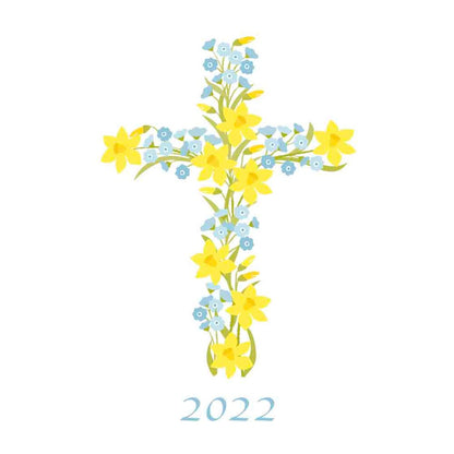 9 Day Sanctuary Light with Daffodil Cross Easter Transfer