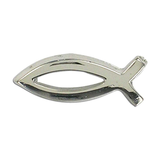 Silver Plated Fish Outline Lapel Pin